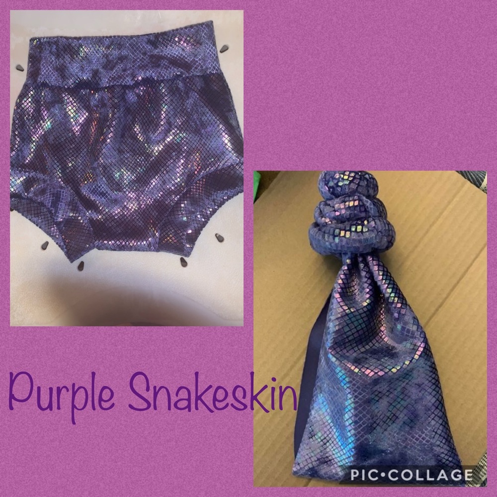 Purple Snakeskin Bummie & Topknot Set